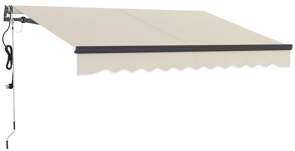 Outsunny 2.5 x 3m Electric/Manual Awning, with Remote - Beige