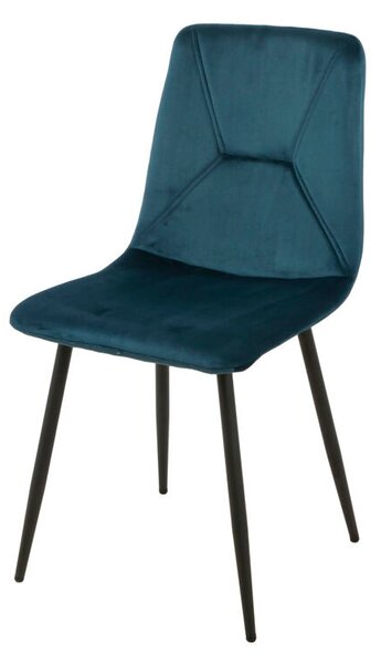 Chair Romimex Blue Velvet Metal 45 x 89 x 55 cm