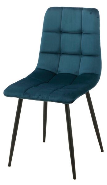 Chair Romimex Blue Velvet Metal 45 x 89 x 55 cm