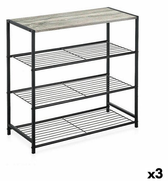 Shelves Confortime Black Metal 60 x 30 x 63,5 cm (3 Units)