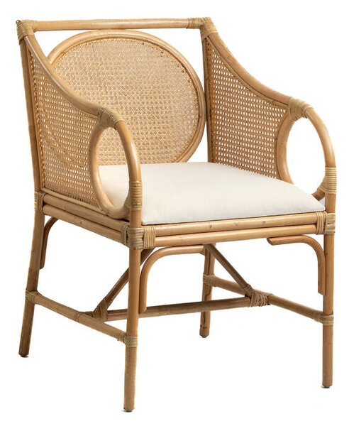 Armchair Romimex Natural Rattan 53 x 86 x 63 cm