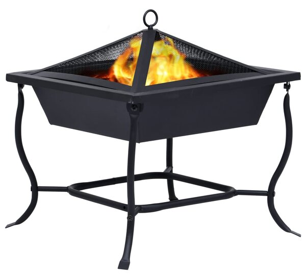 Fire Pit Black 42x42x45 cm Steel