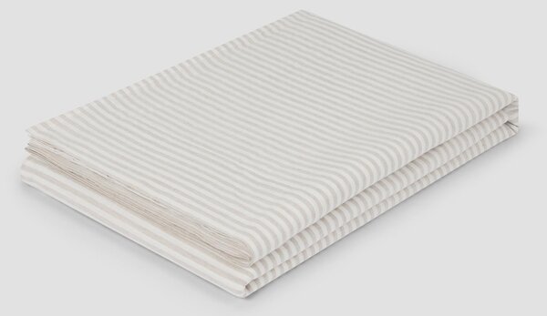 Oatmeal Stripe Linen Blend Flat Sheet | Single | Piglet in Bed