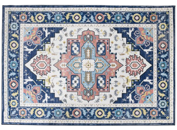 HOMCOM Vintage Persian Rugs, Boho Bohemian Area Rugs Large Carpet for Living Room, Bedroom, Dining Room, 160x230 cm, Blue