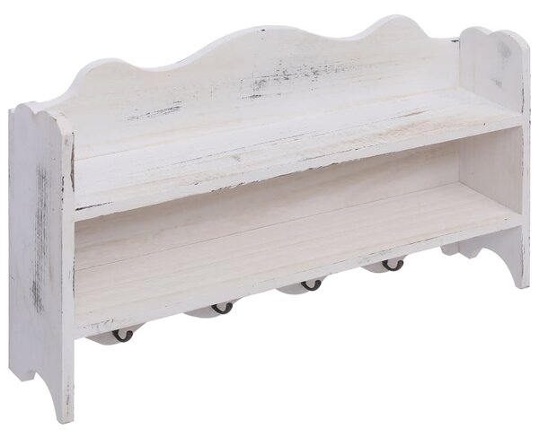 Wall Mounted Coat Rack White 50x10x30 cm Wood