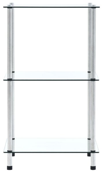 3-Tier Shelf Transparent 40x40x67 cm Tempered Glass