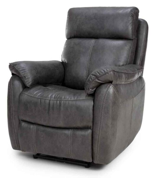 Torvani Faux Leather Electric Recliner 1 Seater Sofa in Dark Grey