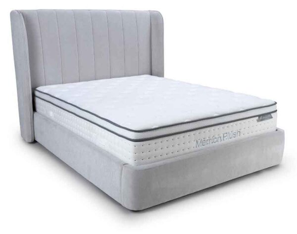 Figaro Fabric Ottoman Storage Double Bed in Natural