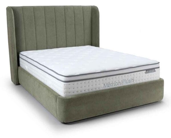 Figaro Fabric Ottoman Storage Double Bed in Green