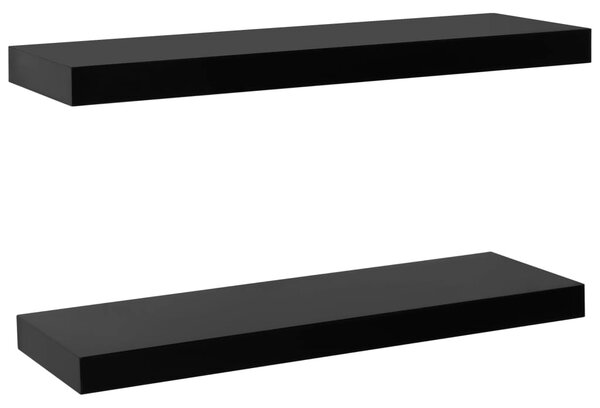 Floating Wall Shelves 2 pcs Black 60x20x3.8 cm