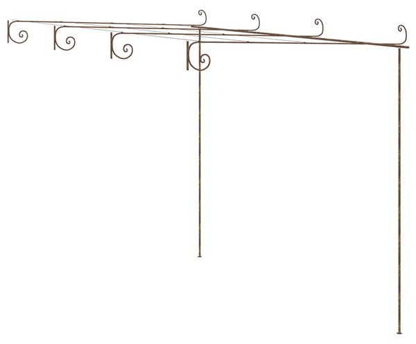 Garden Pergola Antique Brown 4x3x2.5 m Iron