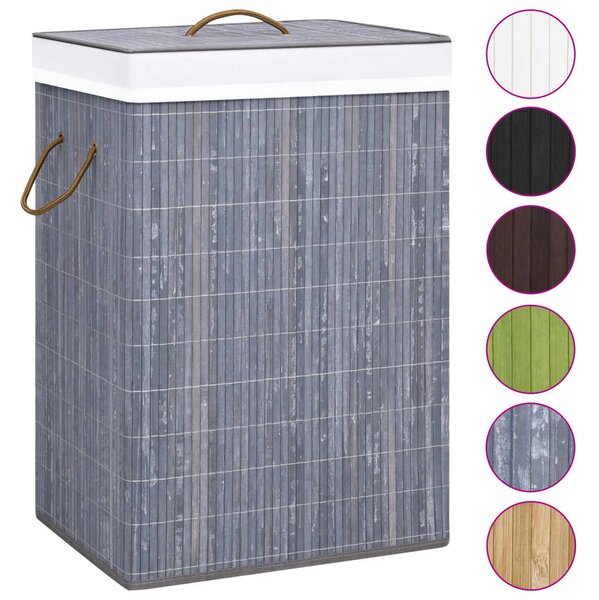 Bamboo Laundry Basket Grey 72 L