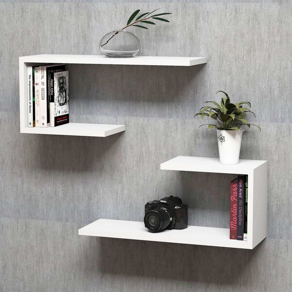 Homemania Wall Shelf Set J2 60x20x27 cm White
