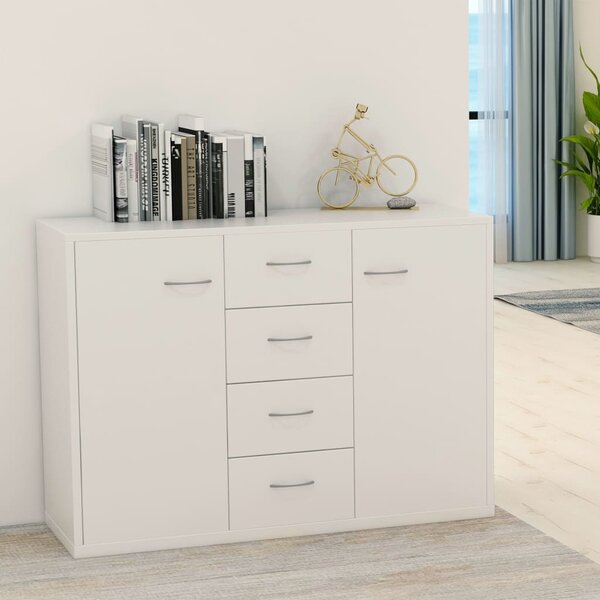 Sideboard White 88x30x65 cm Engineered Wood