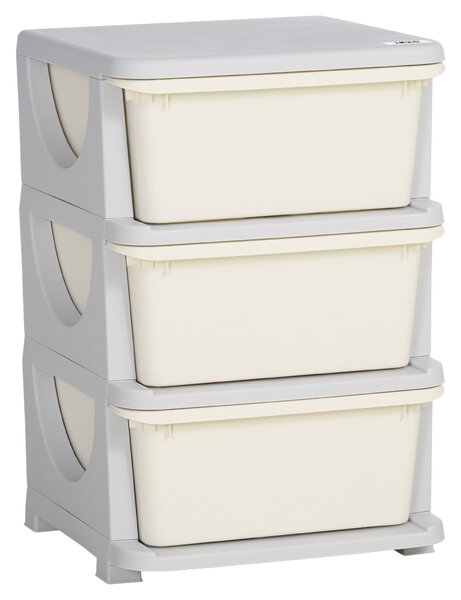 HOMCOM 3-Tier Toy Storage Box Kids Toy Storage with Removable Boxes, for Bedrooms, Playrooms & Other Children Areas, White Aosom UK