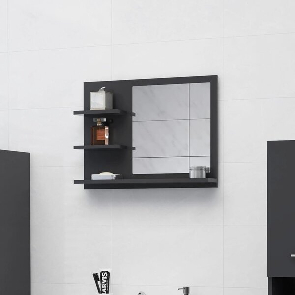 Bathroom Mirror Grey 60x10.5x45 cm Engineered Wood