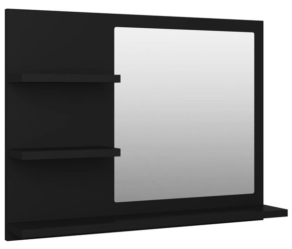 Bathroom Mirror Black 60x10.5x45 cm Engineered Wood