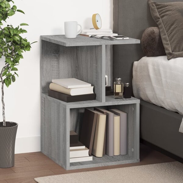 Aponka Wooden Bedside Cabinet With 1 Self - Grey Sonoma