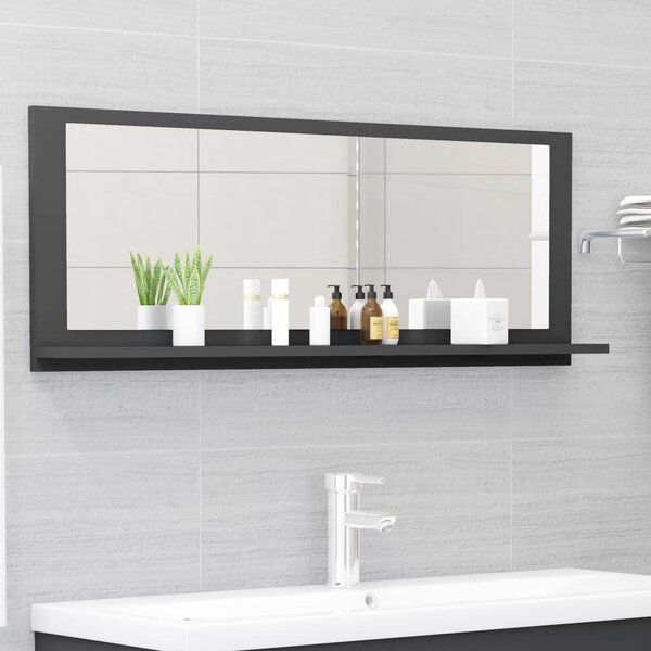 Bathroom Mirror Grey 100x10.5x37 cm Chipboard