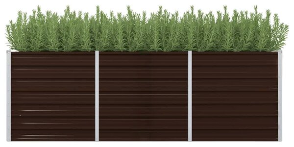 Garden Raised Bed Brown 240x80x77 cm Galvanised Steel