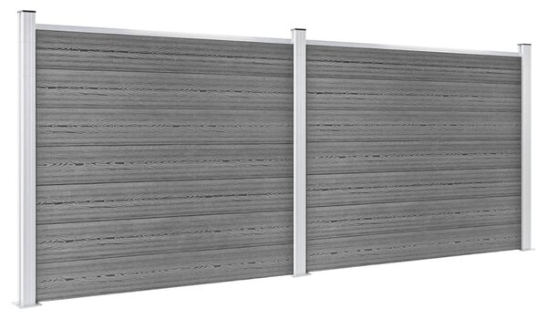 Fence Panel Set WPC 353x146 cm Grey