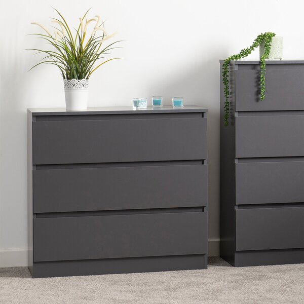 Malvern 3 Drawer Chest Grey