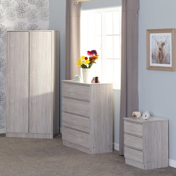 Malvern Trio Bedroom Furniture Set Urban Snow