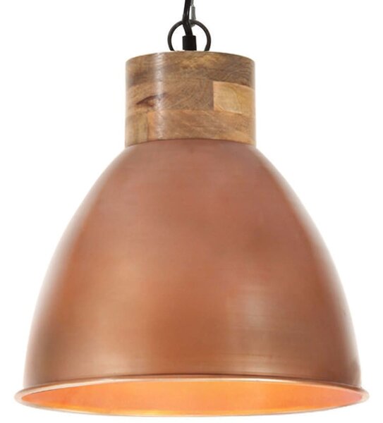 Industrial Hanging Lamp Copper Iron & Solid Wood 35 cm E27