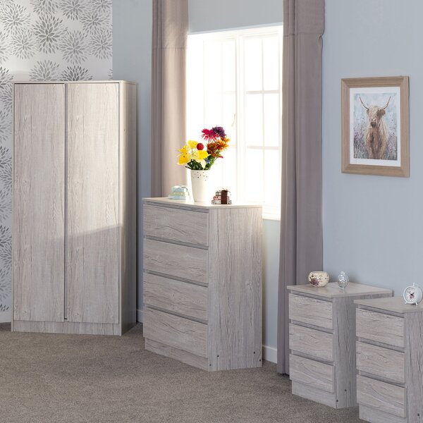 Walker Double Wardrobe Bedroom Furniture Set Urban Snow