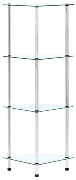 4-Tier Shelf Transparent 30x30x100 cm Tempered Glass