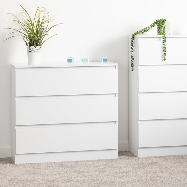 Malvern 3 Drawer Chest White