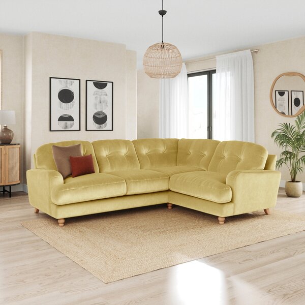 Martha Vintage Velvet Full Corner Sofa Vintage Velvet Sunshine