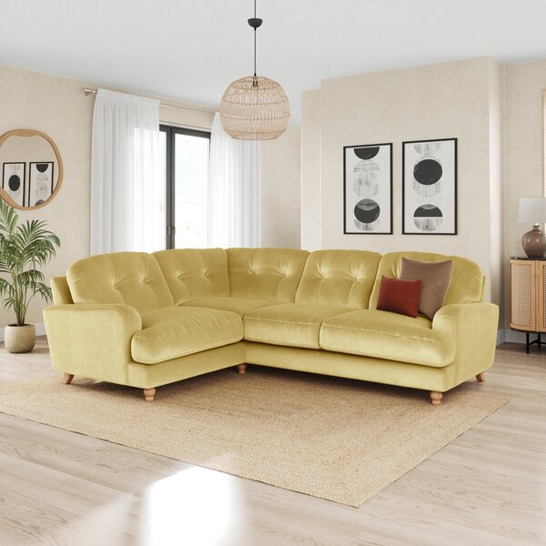 Martha Vintage Velvet Full Corner Sofa Vintage Velvet Sunshine