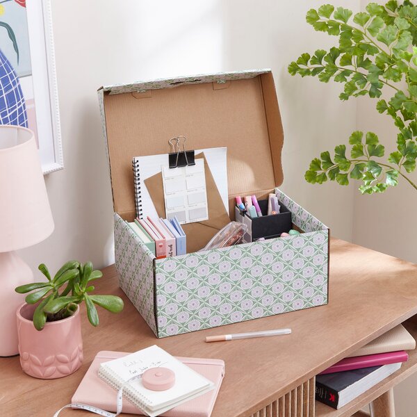 Foldable Green Printed Storage Box Green