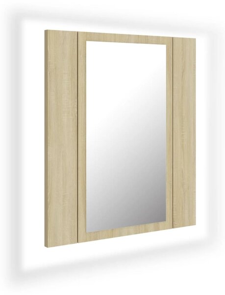 LED Bathroom Mirror Cabinet Sonoma Oak 40x12x45 cm Acrylic