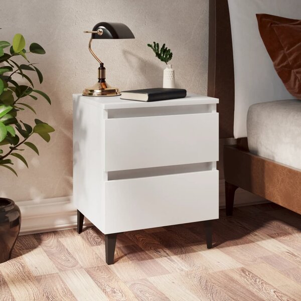 Bed Cabinet White 40x35x50 cm Engineered Wood