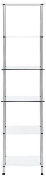 6-Tier Shelf Transparent 40x40x160 cm Tempered Glass