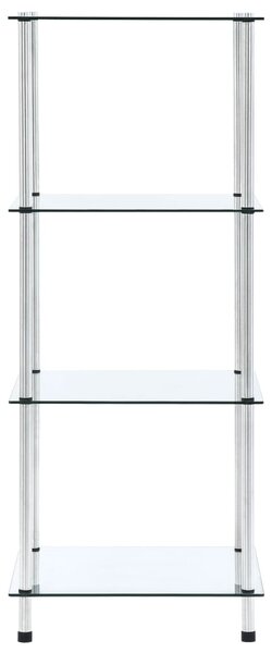 4-Tier Shelf Transparent 40x40x100 cm Tempered Glass