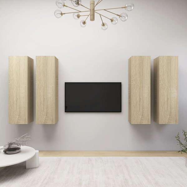 TV Cabinets 4 pcs Sonoma Oak 30.5x30x110 cm Engineered Wood