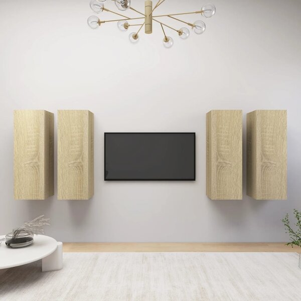 TV Cabinets 4 pcs Sonoma Oak 30.5x30x90 cm Engineered Wood