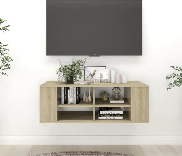 Wall-Mounted TV Cabinet Sonoma Oak 102x35x35 cm Engineered Wood