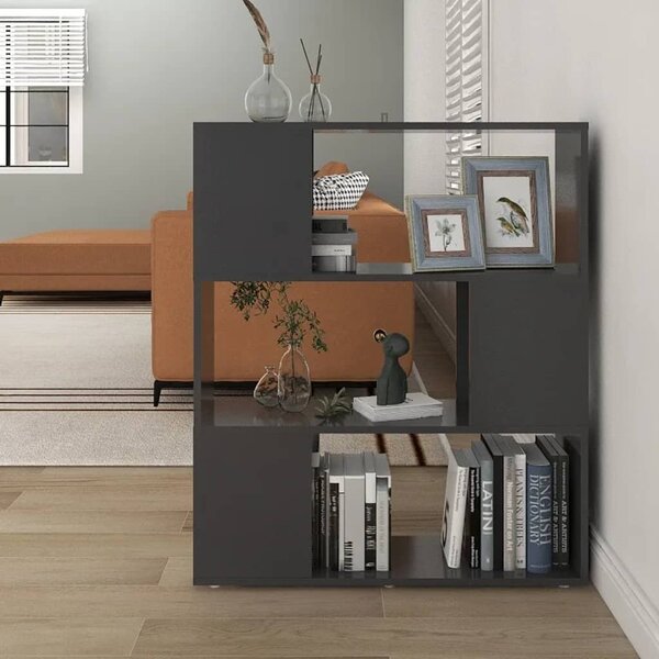 Book Cabinet Room Divider Grey 80x24x94 cm Engineered Wood