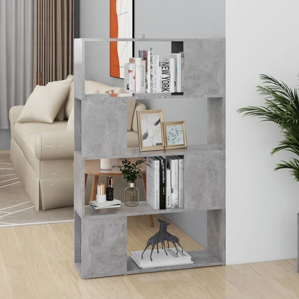 Book Cabinet Room Divider Concrete Grey 80x24x124.5cm Engineered Wood
