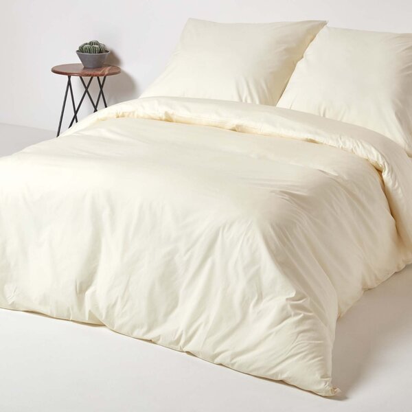 Cream European Egyptian Cotton Duvet Cover Set 200 TC, 155 x 220 cm