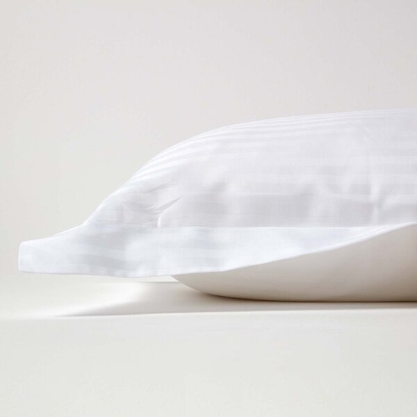 White Egyptian Cotton Satin Stripe Oxford Pillowcase 330 TC