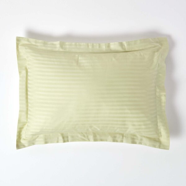 Sage Green Egyptian Cotton Satin Stripe Oxford Pillowcase 330 TC