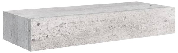 Wall-mounted Drawer Shelf Concrete Grey 60x23.5x10cm MDF