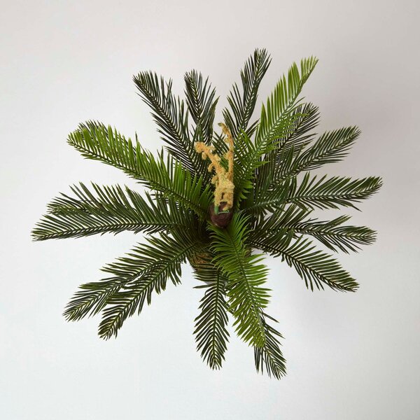 Artificial Palm Tree Lifelike Green Sago Pal Cycas Plant in Pot, 75 cm