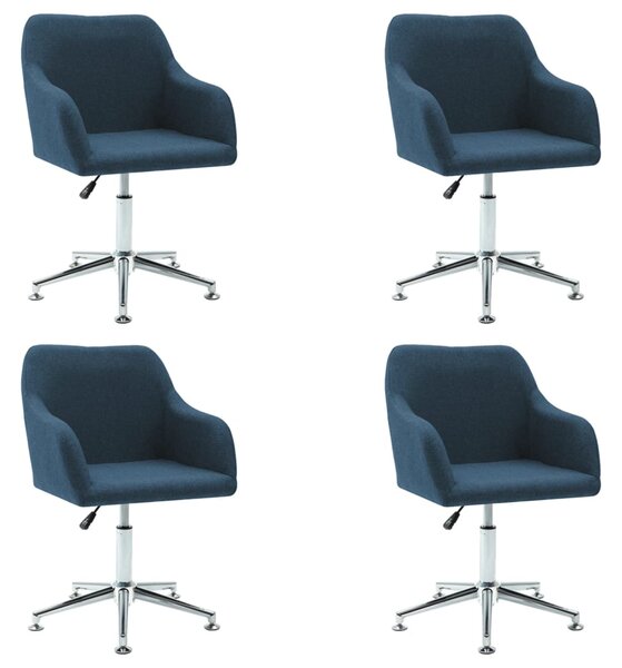 Swivel Dining Chairs 4 pcs Blue Fabric