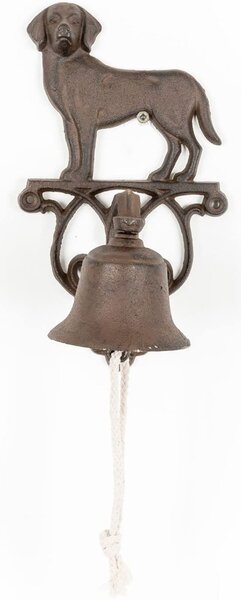 Homescapes Brown Cast Iron Standing Dog Traditional Hanging Doorbell